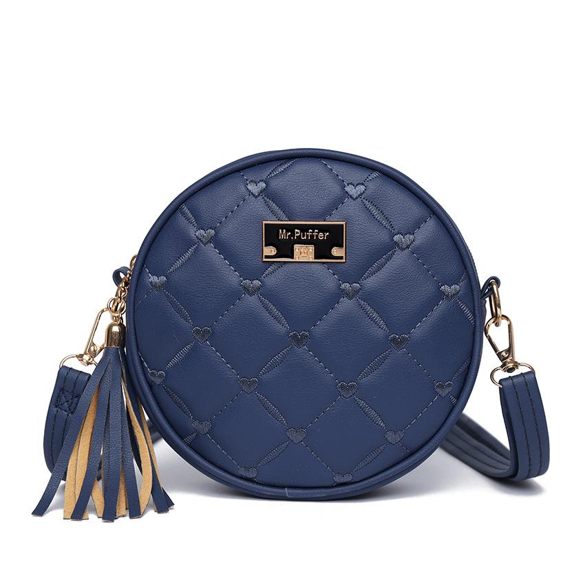 Small Round Bag, Mini Women's Bag, Fashionable Crossbody Bag, Single-shoulder Women's Bag with Heart Embroidery