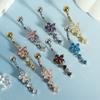 Stainless Steel Zircon Navel Ring Rhinestone Body Piercing Jewelry  Party Decoration