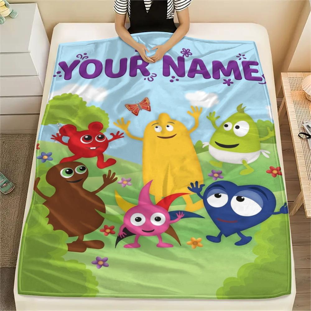 1pz Coperta Flanella Personalizzata con Nome e Fantasia Babblarna Adatta a Tutte le Stagioni per Arredamento Casa Calore e Comfort Regali Regalo Festivo_xia