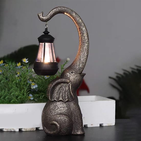 Elephant Statue Solar Light All-Weather IP44 Waterproof Solar Lamp