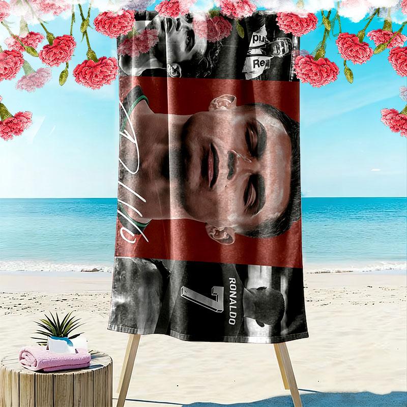 Asciugamano da Spiaggia con Stampa CR7, Asciugamano Grande Morbido ad Asciugatura Rapida per Spiaggia Campeggio Nuoto