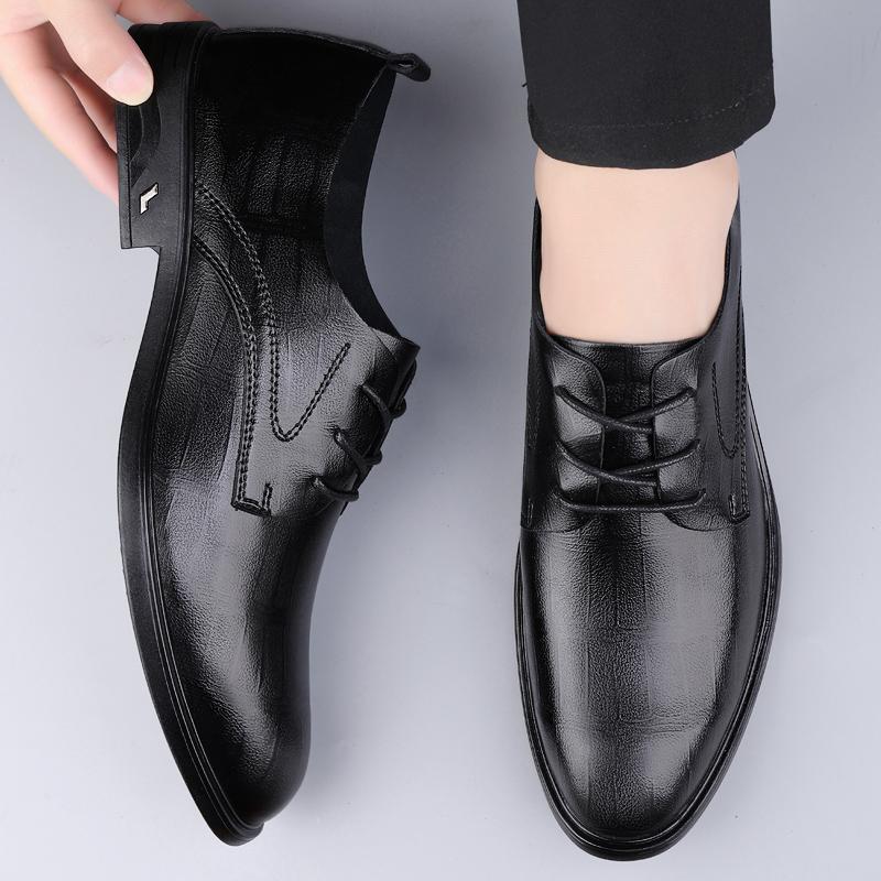 Fashion Luxury Brand Men's Business Formal Shoes Pointed Lace Up Men's Leather Casual Shoes Interview Commuting High-quality Work Shoes