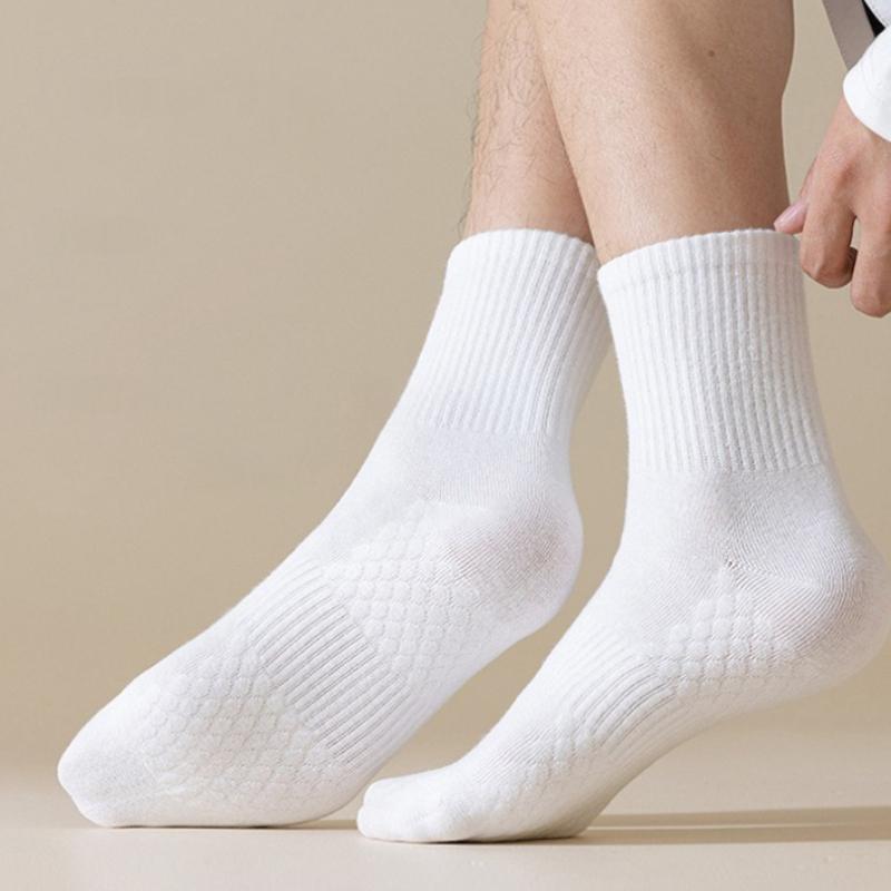 1/3/5/10pairs Comfortable Unisex Minimalist Solid Color Socks Breathable Socks Cushioned Socks Breathable and Sweat-wicking Sports Short Socks for Men