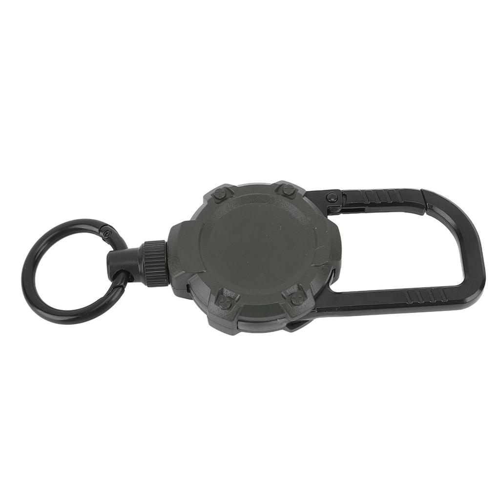 Breloc magnetic retractabil din sârmă de oțel inoxidabil, carabină cu cataramă ușor de tras, verde OD