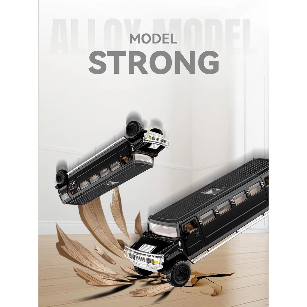NEW 1/32 Hummer H2 Limousine Alloy Model Car Toy Diecasts Metal Casting Sound and Light Car Toys for Children Vehicle