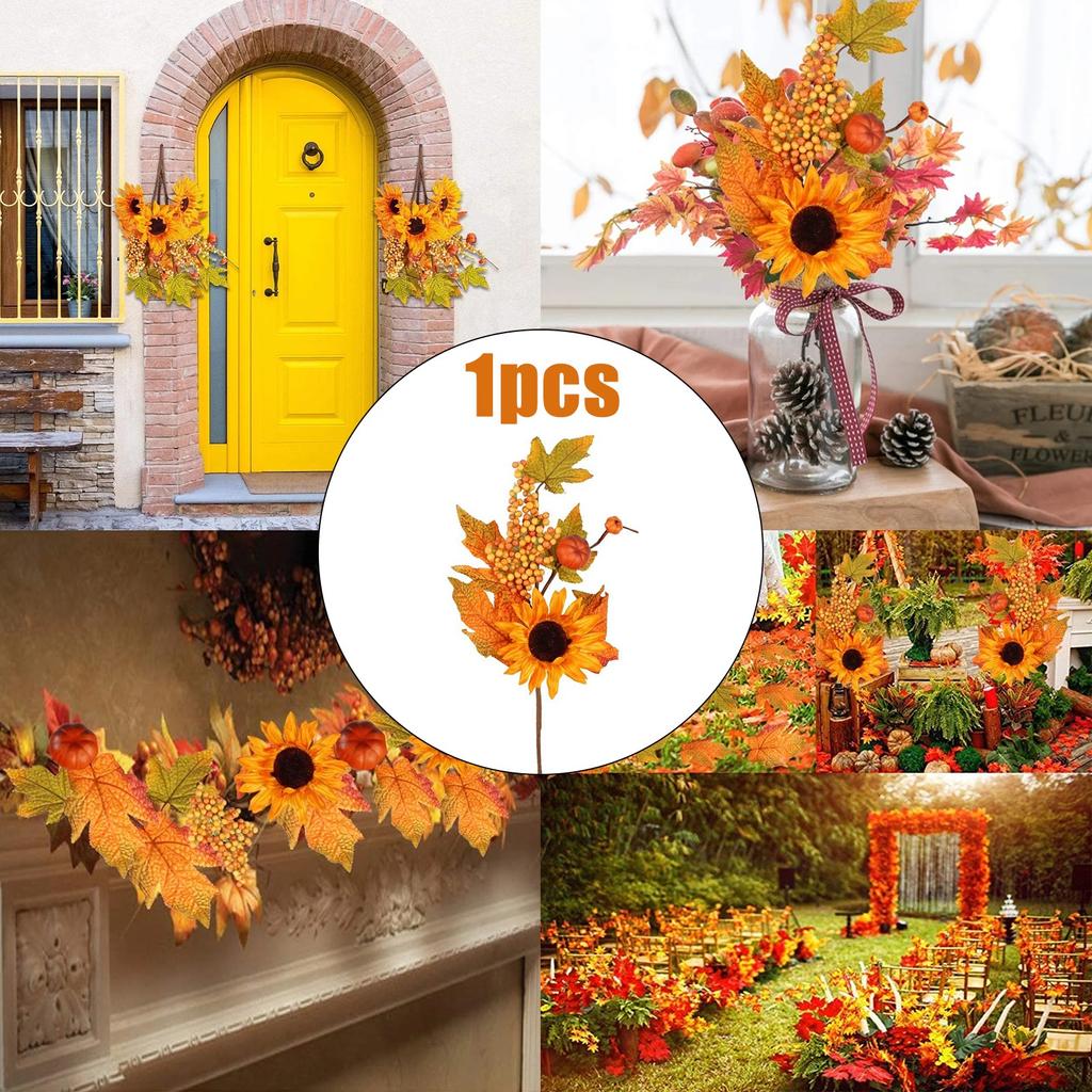 1/2 PCS Fake Sunflower Maple Leaf Flower Beams Decoration Flower Arrangement Home Furnishings