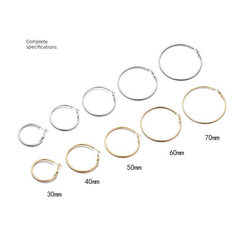 Women's Stainless Steel Big Circle round European and American Exaggerated Earrings