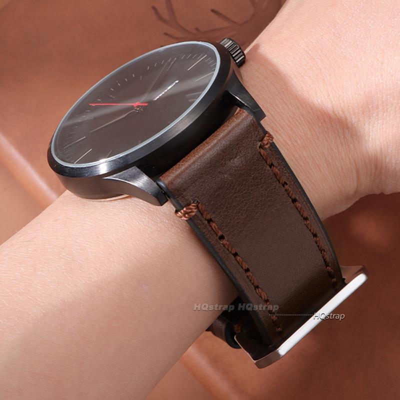 Vintage Oil Wax Leather Watch Band 20mm 22mm 24mm for Smartwatch Wristband Handmade Stitching Cowhide Strap for Panerai Belt