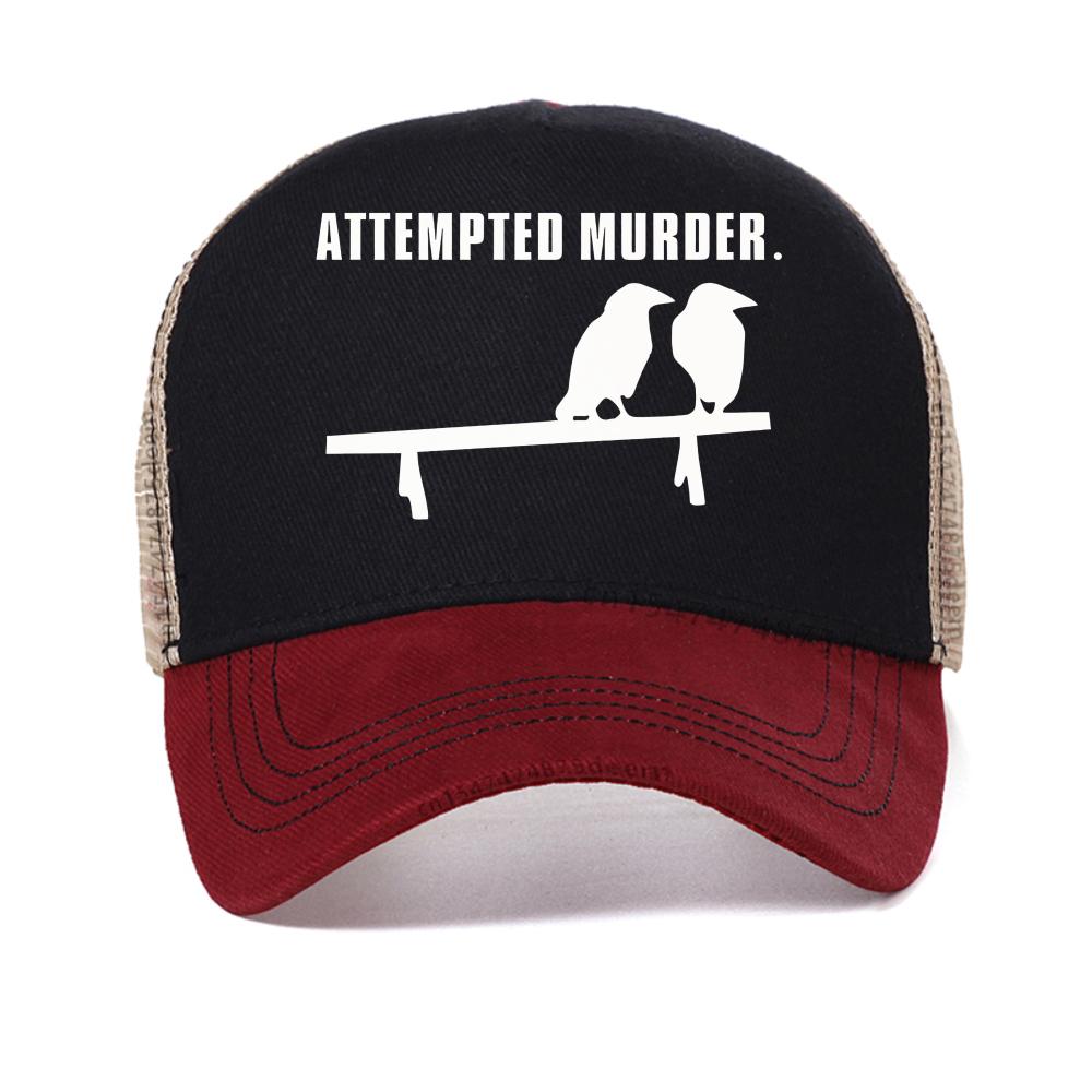 Attempted Murder Printing Baseball Cap For Unisex Wowen Summer Fashion Breathable Sun Hat Casual Adjustable Mesh Cool Trucker Hats