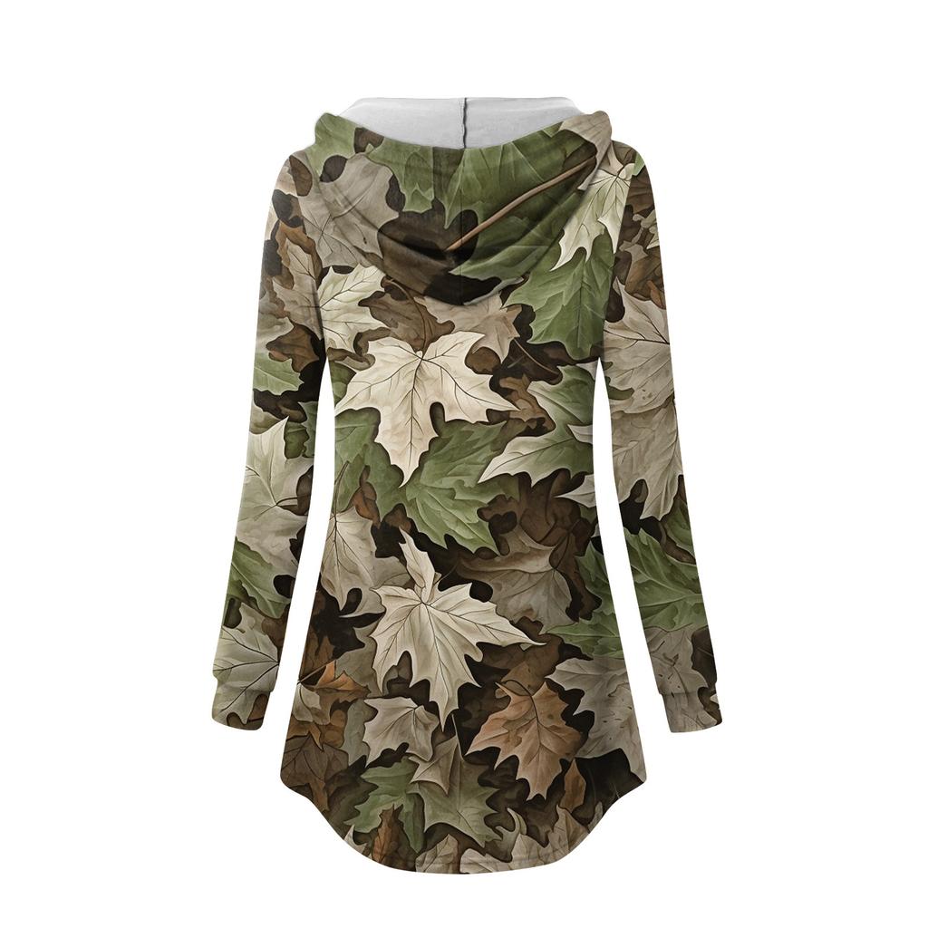 Γυναικεία Casual Μόδα Μονόχρωμα V Λαιμόκοψη Μακρυμάνικα Μπλουζάκια με Κουμπιά και Κουκούλα