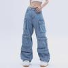 2023 Spring Unisex Wide-Leg Multi-Pocket Hip-Hop Jeans