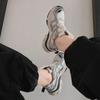 Seoul Blogger~ 2025 Spring and Autumn New Space Silver Mesh Platform Casual Jogging Sneakers Daddy Shoes