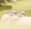 Earstuds with Double Headed Earring Screws Titanium Steel Earbone Screws Four Star Versatile Classic High Grade Girl Earrings  Jewelry
