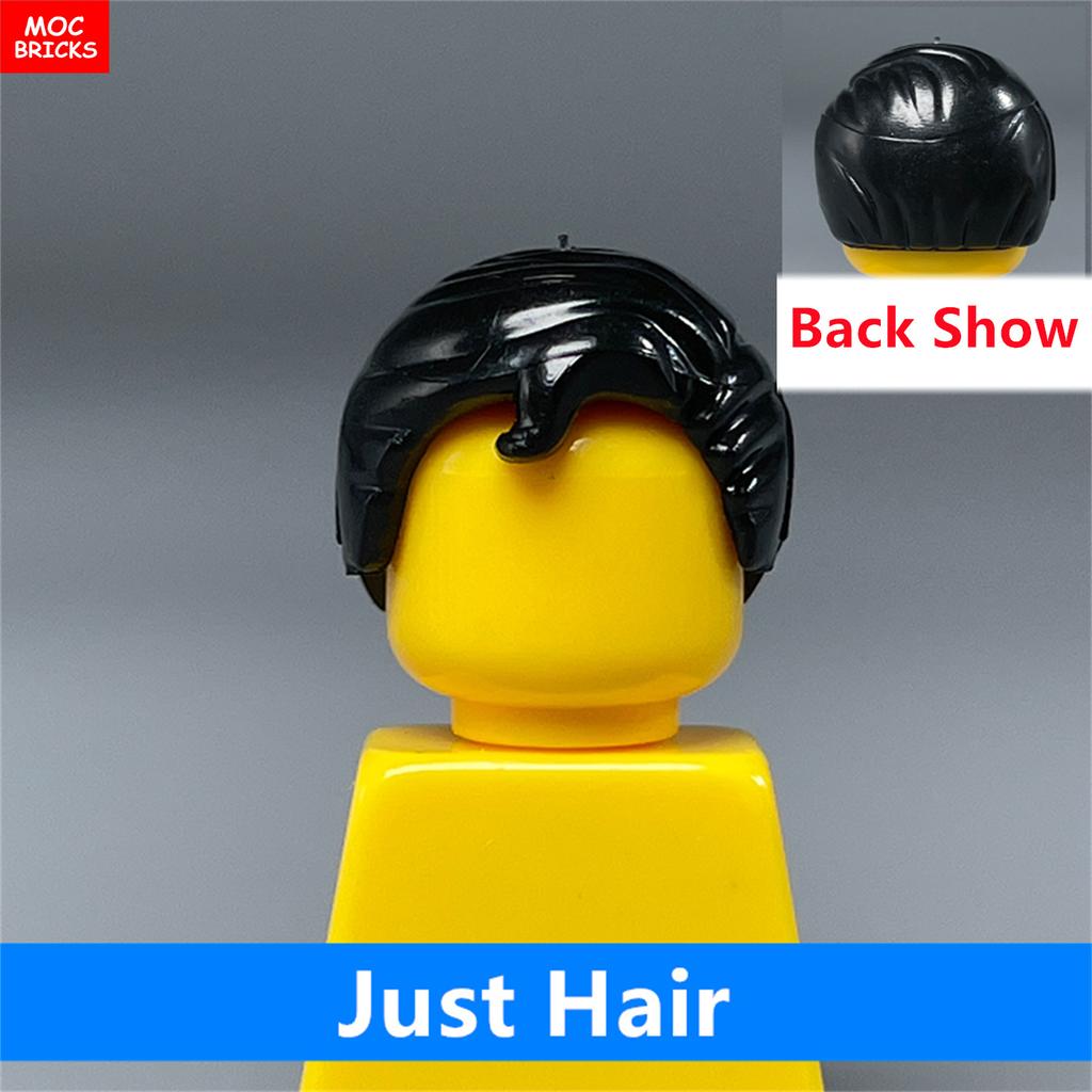 MOC Bricks 4cm Figure Body Wear Male Boy Fire Brown Hairs Assembled Building Blocks Educatinal Plastic Toys