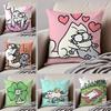 Funny Style Simons Cat Pillow Case Anti-dustmite Pillowcase Invisible Zipper Silky Short Plush Sofa Cushion Cover