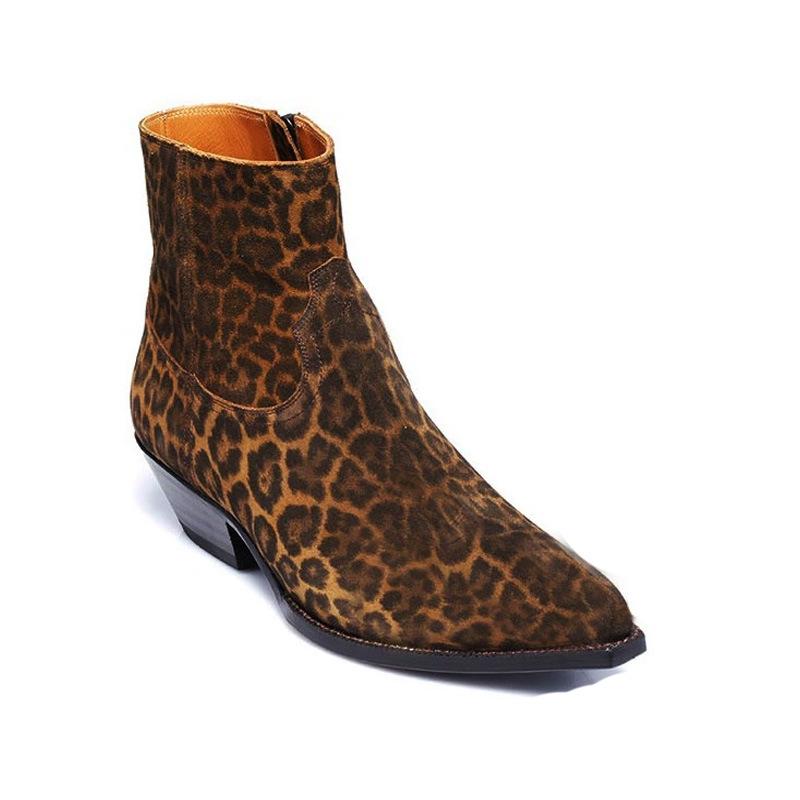 Men's European & American Chelsea Boots - Pointed Toe, Zipper, Denim, British-Style Martin Boots