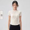 Women's Versatile Half-Zip Pilates Slimming Short Sleeve T-Shirt