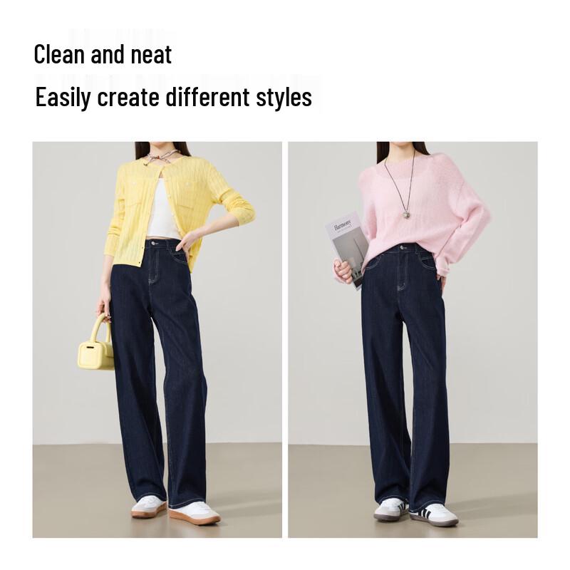 ESE-Y Women's Straight-Leg Wide-Leg Jeans