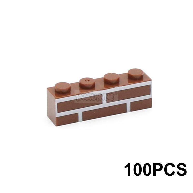 Cărămizi MOC Marumine 100 BUC 1x4 Set Cărămizi de Construcție Zid de Casă Piese Cub Compatibile cu 15533 Accesorii Piese Idee de Construcție