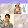 Chic Heart Shaped Titanium Steel Necklace With Cupid Design For Fashionable Jewelry Lovers