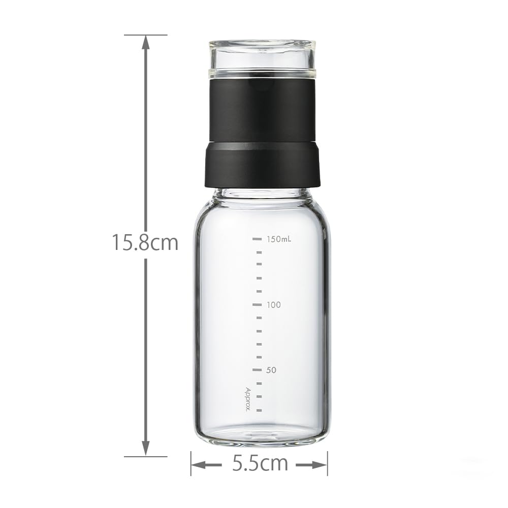Hario Spice Mill SaltPepper Practical Capacity 150ml Pepper Mill Black SMSN-150-B