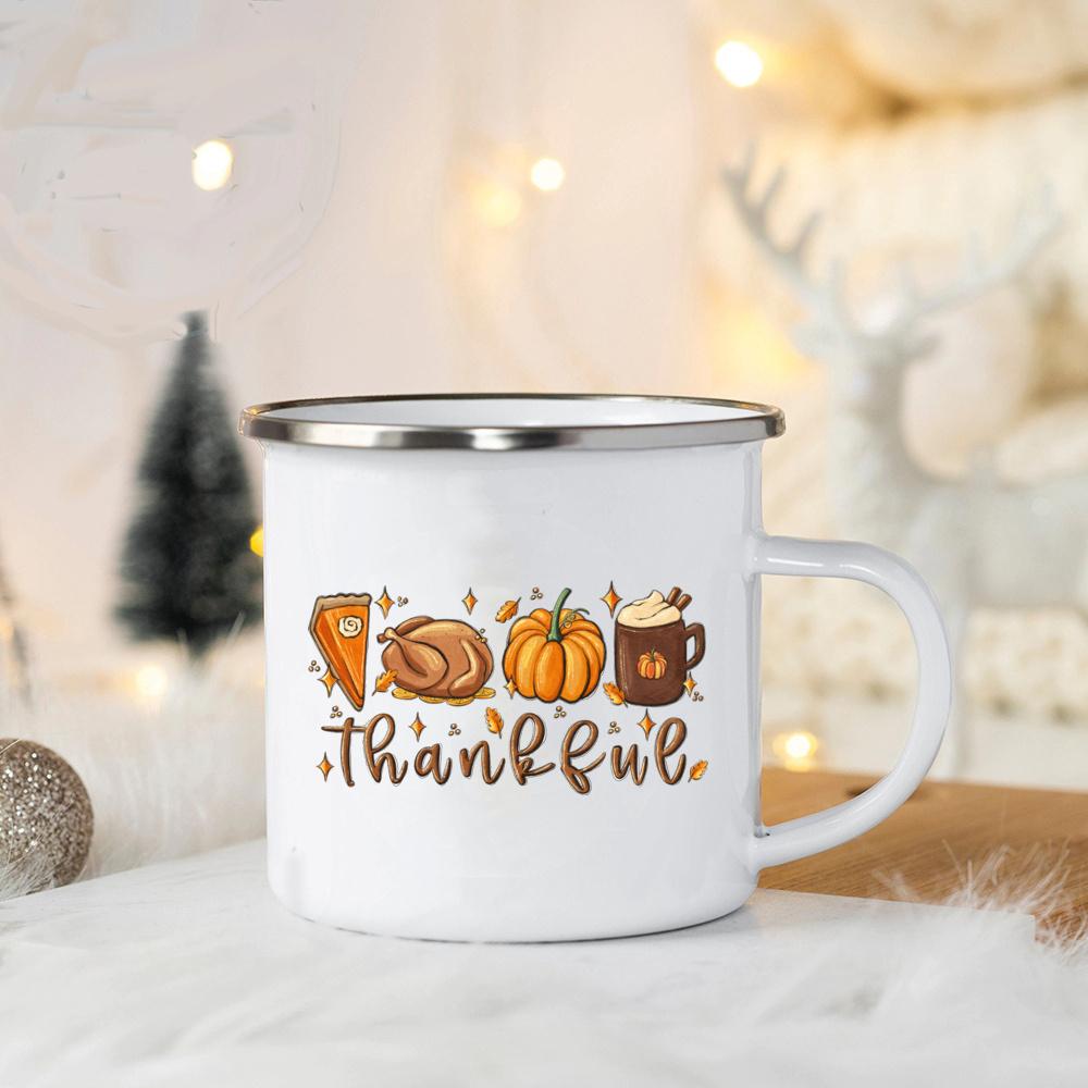 Tis The Season Enamel Mug Pumpkin Spice Fall Coffee Mug Cute Autumn Coffee Latte Cup Campers Gifts Ideas Cup Autumn Drinks