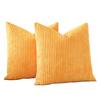 Otostar 45x45cm Nordic Style Corduroy Striped Cushion Set of Stylish and Cute Modern Design with Zipper Sofa Cushion Covers Orange Covers, 2, closure,