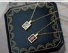 Emerald Zircon Pendant Necklace - Gold-Plated Titanium Steel, Fade-Resistant, Light Luxury Collarbone Chain.