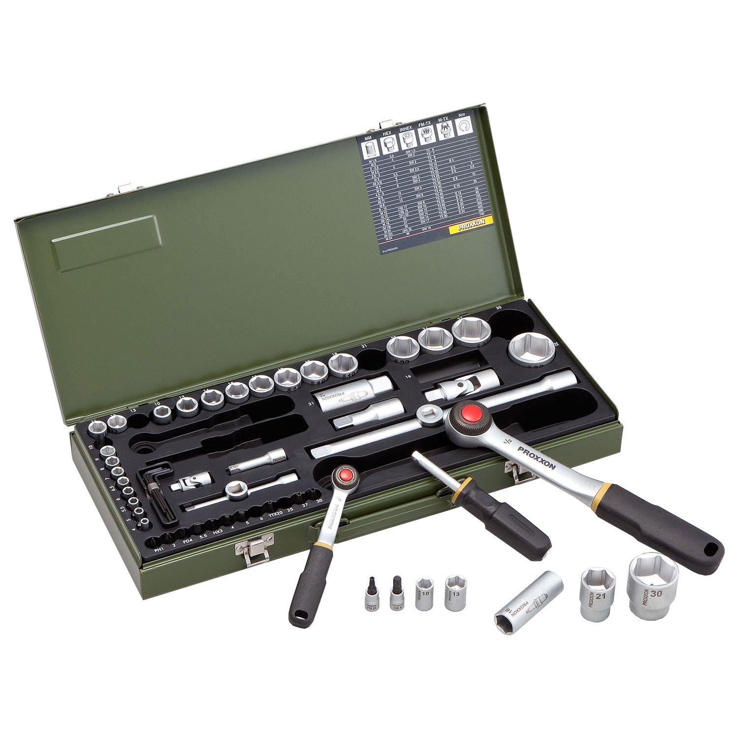 

PROXXON Wrench and 82040 56-Piece Multi-Socket Set, 1/4 1/2 , No.