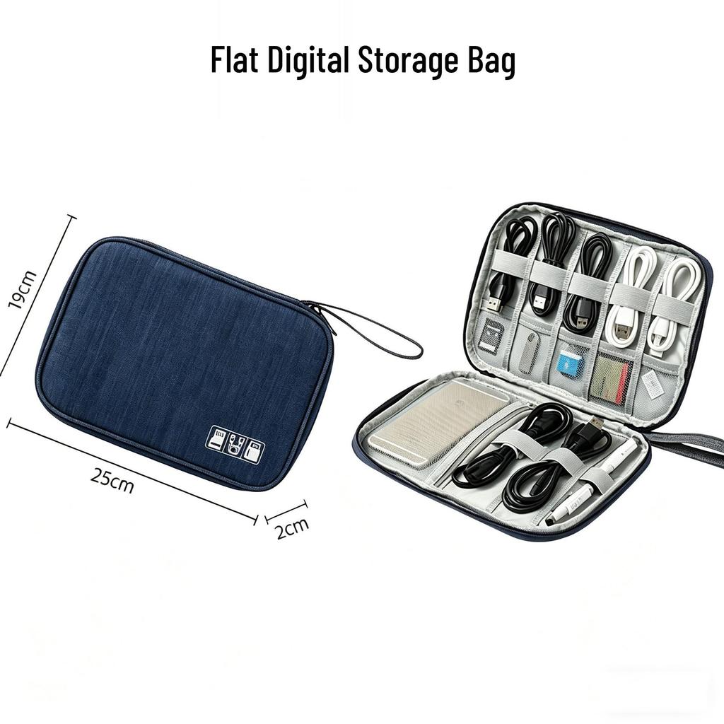 Borsa portaoggetti impermeabile portatile ad alta capacità multifunzionale per cavi dati e caricabatterie