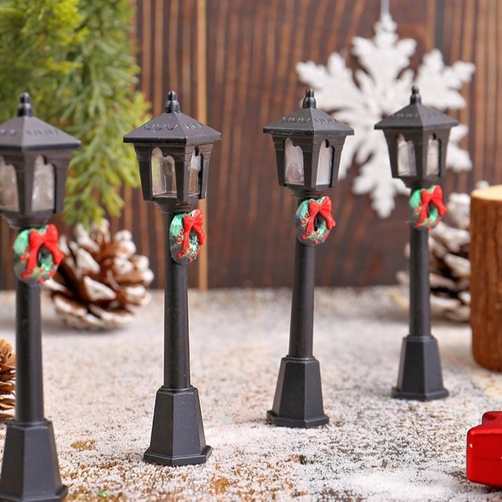 5PCS Plastic Model Mini Retro Street Lights Miniature Scale Model Model Railway Train Lamp Decorative Lights Simulation