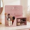 Plastic Desk Storage Container With Pencil Box Drawers And Pegboard For Pens Marker Art Supplies Cosmetic Tool Storage
