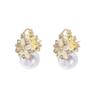 Elegant Double-Sided Floral Pearl Ear Climbers for Women - Versatile, High-End Fashion Earrings
