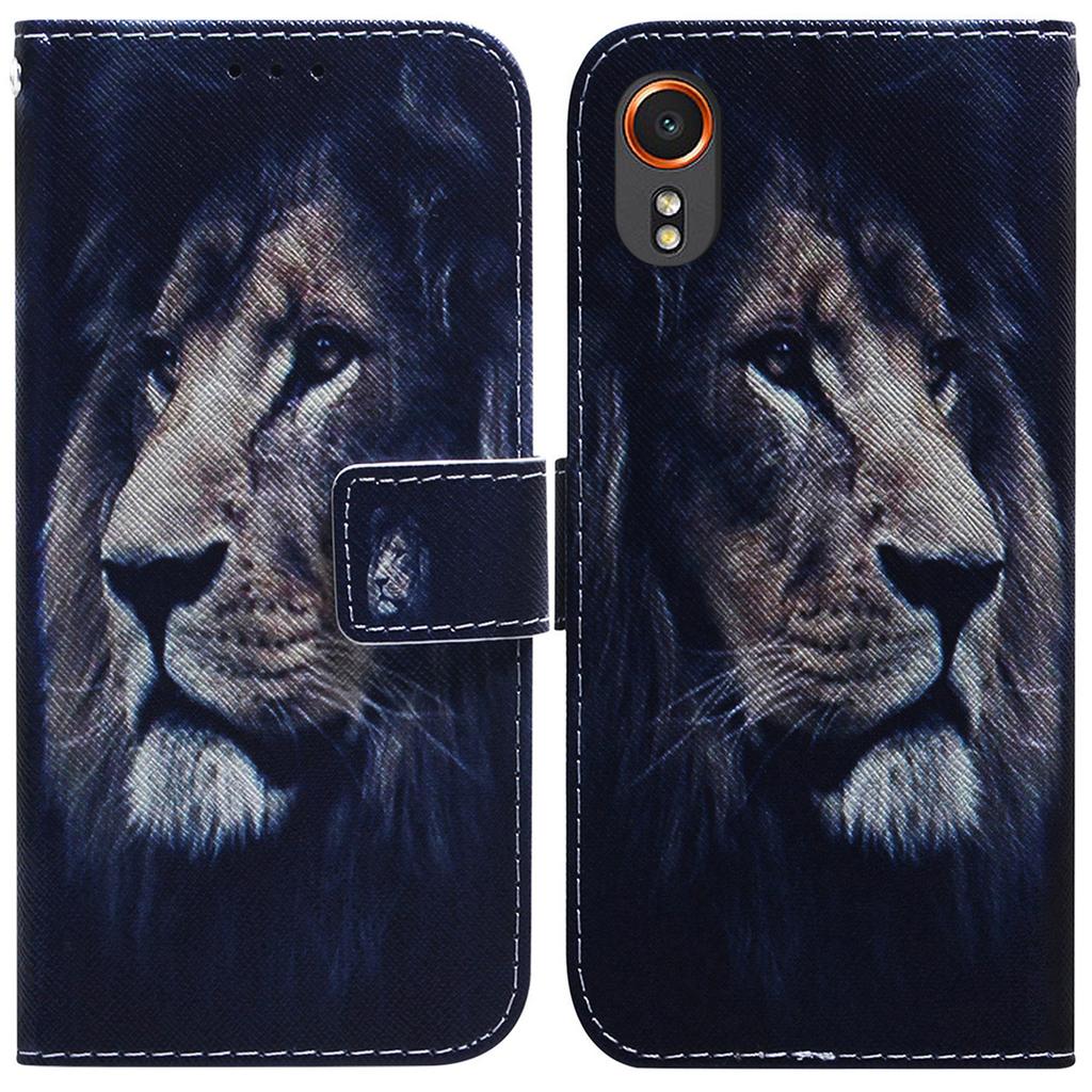For Samsung Galaxy Xcover7 Case PU Leather Pattern Magnetic Clasp Stand Function Phone Cover