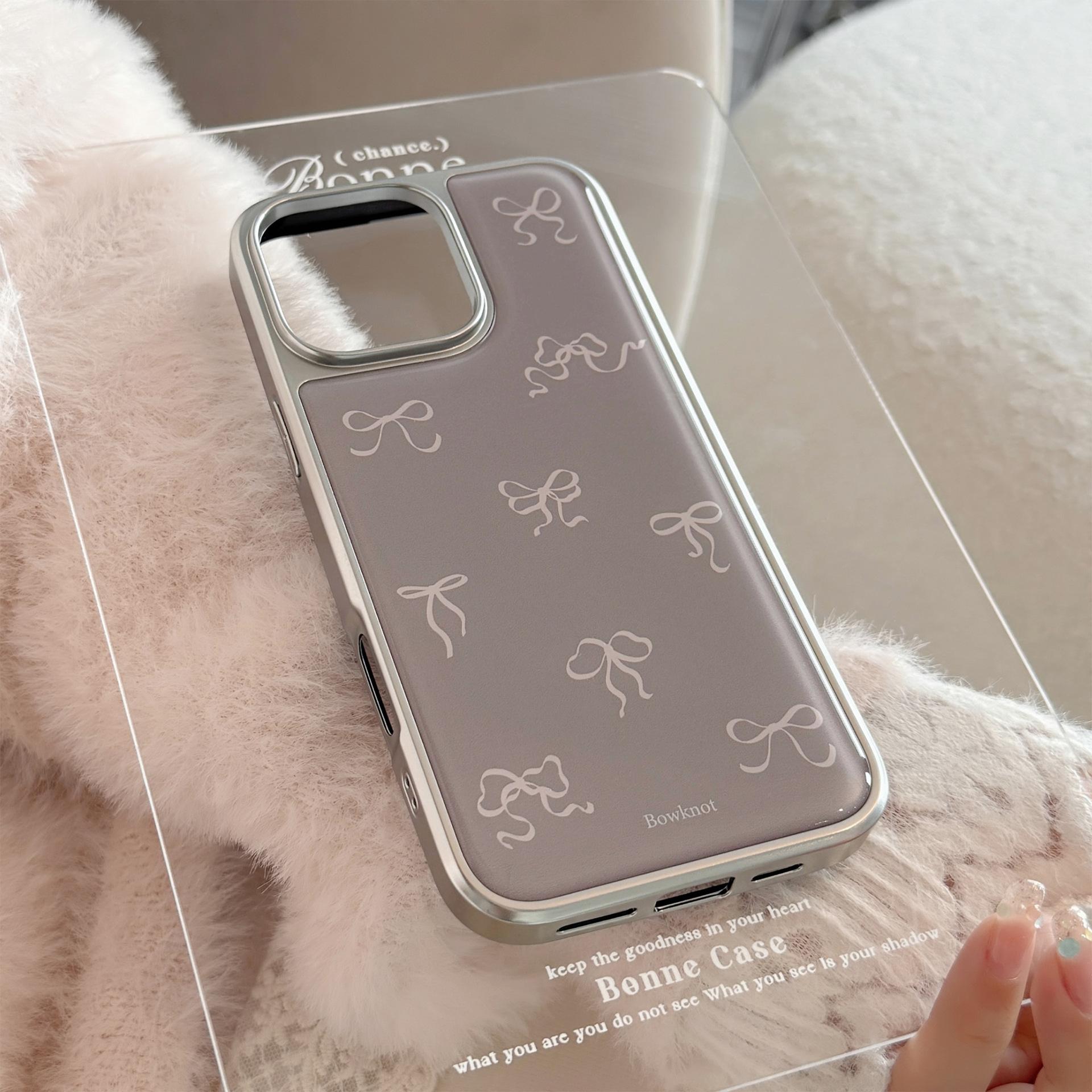 

Корейский бант Подходит для 16 Apple 15pro Max Чехол для мобильного телефона Iphone 14 Клей-капля 13 Нишевый Huawei SAMSUNG S25ULTRA