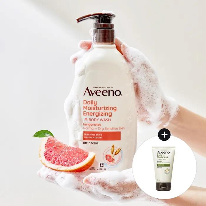 Aveeno Energizing Wash 532mlx2+(increased) Aveeno Daily Wash 30g