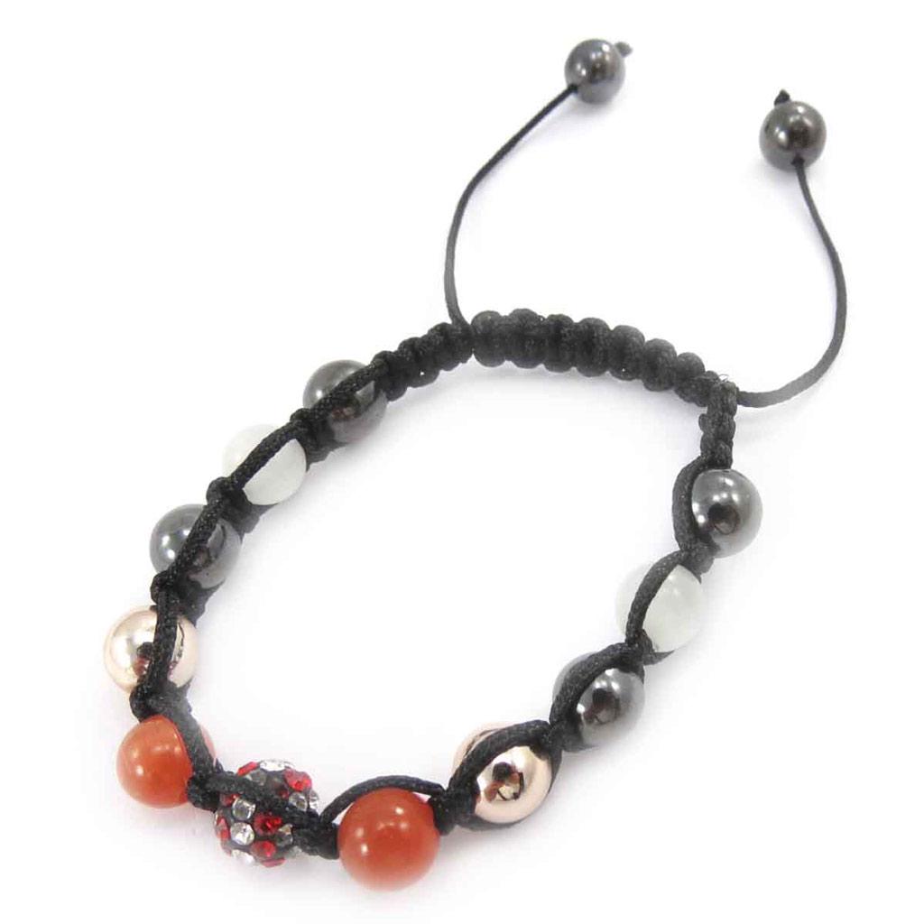 Les Trésors De Lily [J8704] - Brățară etnică 'Shambhala' portocalie