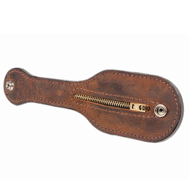 In Stock Women's Self-Defense Leather Paddle Coin Bag - Outdoor Portable Anti-Wolf Tool