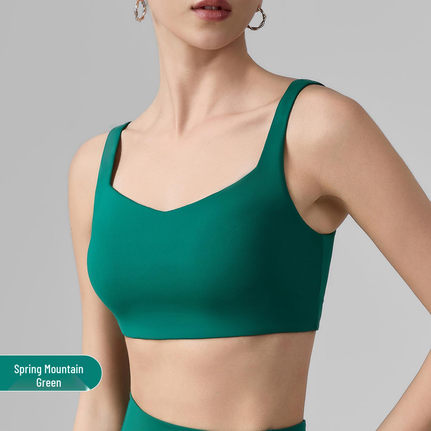 Женский противоударный спортивный бюстгальтер с U-образным вырезом на спине - Дышащий, с фиксированной чашкой, Топ для йоги, Одежда для улицы, Фитнес-бра M