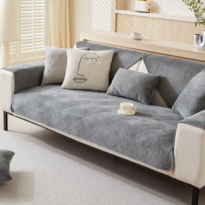 Solid Color Sofa Cushion Winter Winter Non-Slip Leather Sofa Cover Cloth Seat Cushion  New Thickened Plush