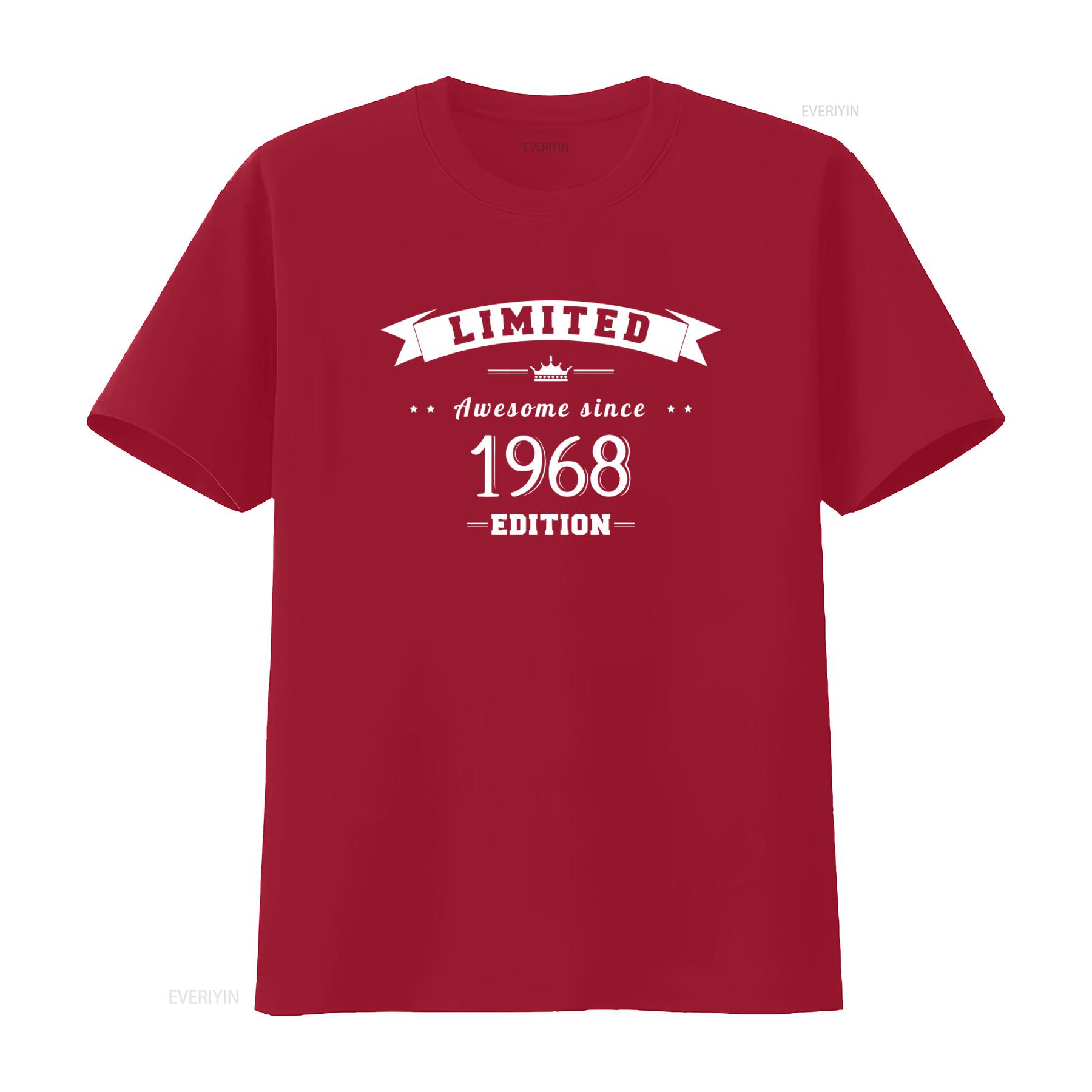 55th Birthday T Shirt Limited Edition Awesome Since 1968 100 Pre Shrunk Cotton vintage Washed Stylish Versatile graphic S