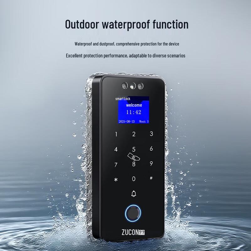 ZUCON Biometrie & Passwort Zugangskontrollsystem CN-Stecker (Adapter enthalten)