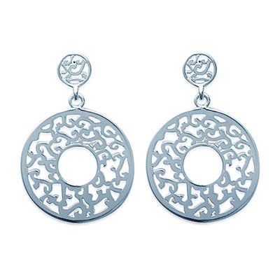 [F0334] - Silberne Ohrringe 'Choreografie' versilbert - 24x20 mm