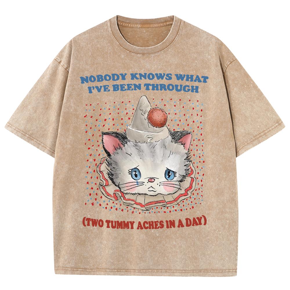 Sweetheart Cute Cat Print Women T-Shirt Oversized Wash Couple Short Sleeve Y2k Student Affordable Top High Quality