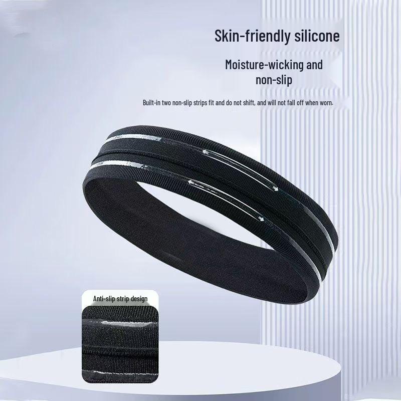 Breathable Non-Slip Silicone Sports Headband for Men & Women - High Elasticity, Sweat-Absorbent for Yoga, Fitness, and Running.