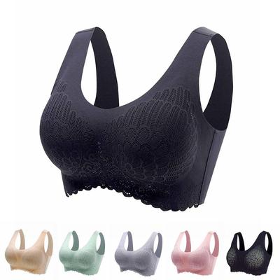 Soutien-gorge confortable sans armatures pour femme, soutien-gorge de sport rembourré en dentelle, Bustier extensible doux sans couture, haut classique