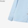 ZANZEA Women Long Sleeve Blouse and Wide Leg Pants Elegant Two Piece Suit Sets