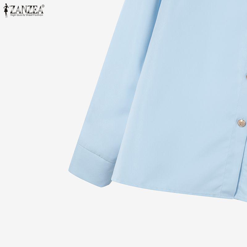 ZANZEA Women Long Sleeve Blouse and Wide Leg Pants Elegant Two Piece Suit Sets