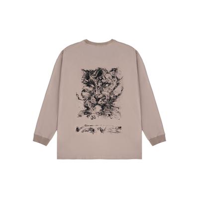 Jahr des Tigers Tierkreiszeichen Serie Bedrucktes Sport-Rundhals Langarm-T-Shirt Herren Tops Hellbraun VN0A7YI1YEH