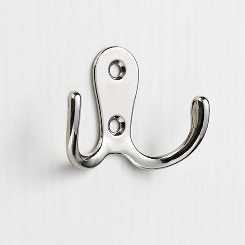 10pcs Coat Hooks 2 Hole Wall-mounted 2-Pronged Clothes Hook Towel Hook Coat Hanger for Robes Coats Hats Keys Towels Black